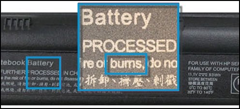 Misspelled word fake laptop parts